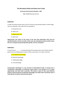 Ricardian Model & Gains from Trade: Economics Exercise