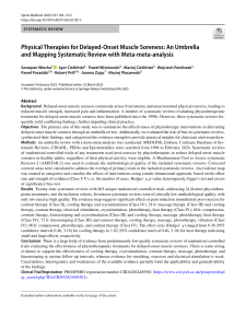 Physical Therapies for DOMS: Umbrella Review & Meta-analysis