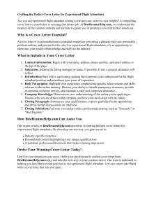 Cover Letter Flight Attendant With Experience