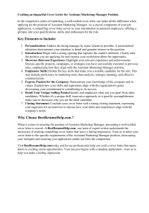 Assistant Marketing Manager Cover Letter Guide