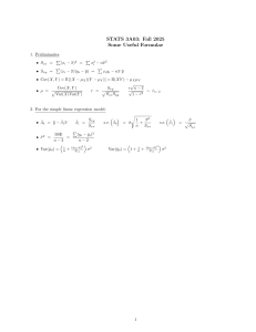 STATS 3A03: Hoja de F&oacute;rmulas de Estad&iacute;stica