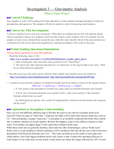 Gravimetric Analysis: Hard Water Investigation