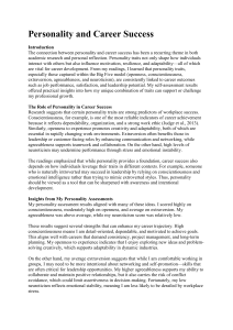 Personality and Career Success: A Self-Assessment