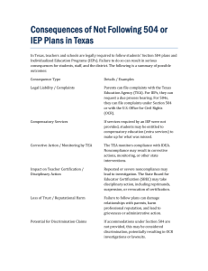 Consequences of Not Following 504 & IEP Plans in Texas | Compliance Guide