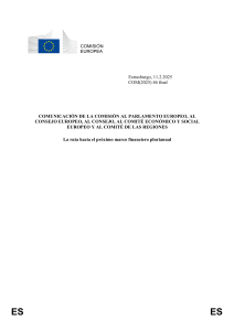 Marco Financiero UE: Comunicaci&oacute;n de la Comisi&oacute;n