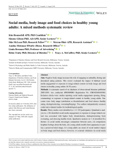 Social Media, Body Image & Food Choices: A Review