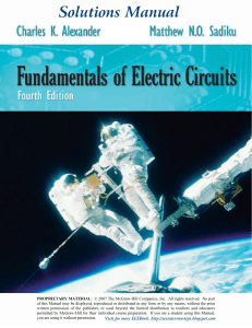 Solutions Manual: Fundamentals of Electric Circuits 4th Ed