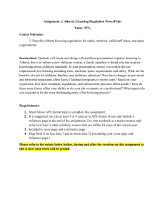 Alberta Childcare Licensing PowerPoint Assignment