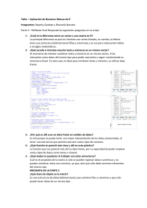 Reflexi&oacute;n Taller R: Vectores, Matrices y Data Frames