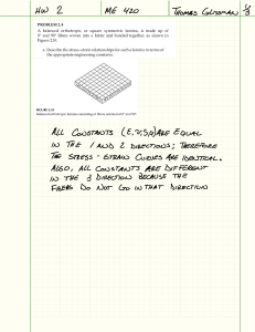 Stress-Strain Relationships in Orthotropic Lamina - ME 420 HW 2