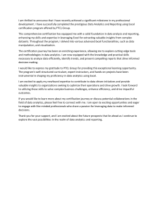 Data Analytics Excel Certification Announcement