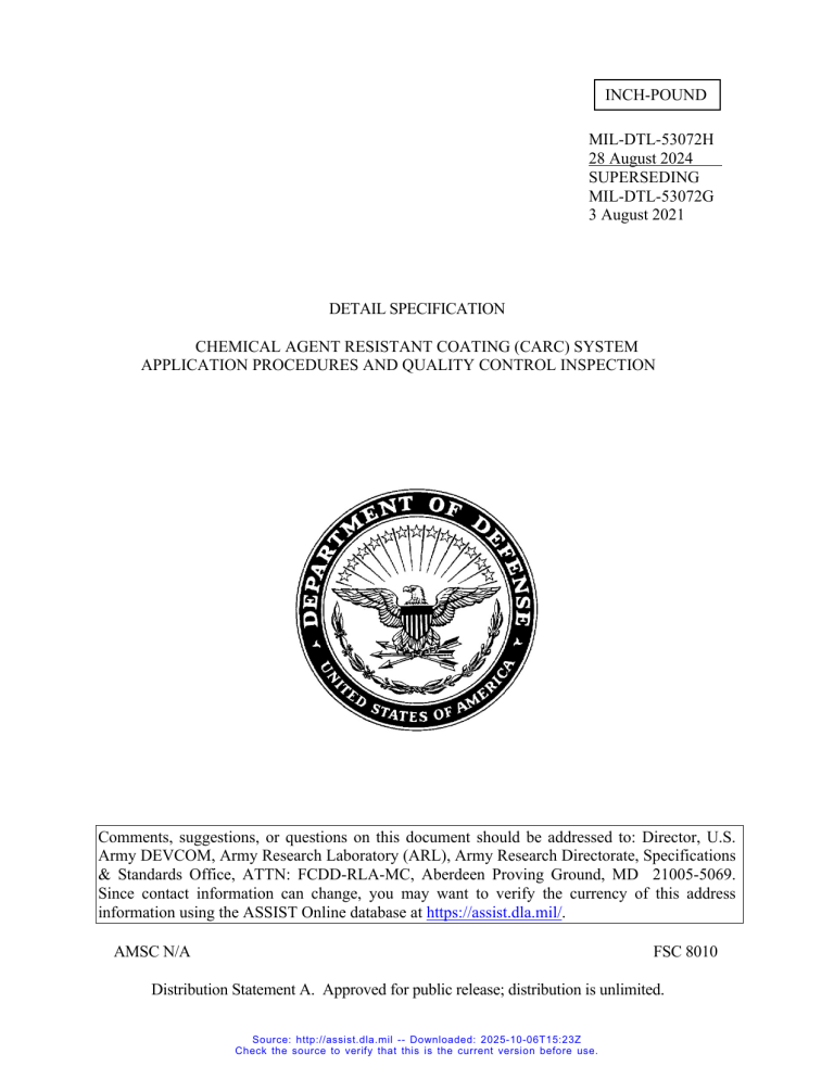 MIL-DTL-53072H CARC System: Application Procedures & Quality Control