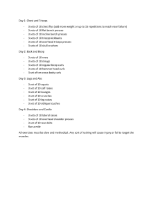 4-Day Full Body Workout Plan: Chest, Back, Legs, Shoulders & Cardio