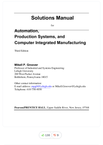 Automation, Production Systems Solutions Manual