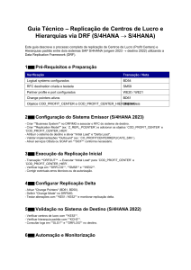 Guia de Replica&ccedil;&atilde;o de Centro de Lucro SAP S/4HANA (DRF)