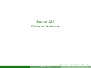 Velocity and Acceleration: Vector Calculus Examples