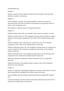 AS Level Chemistry Definitions: Key Terms & Equations