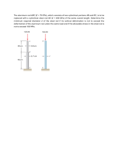 Steel Rod Diameter Calculation: Deformation & Stress Analysis