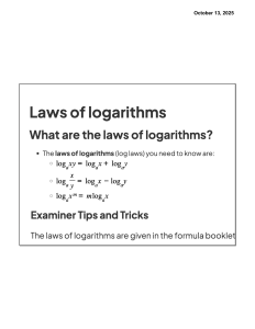 HL Law of Logarithms