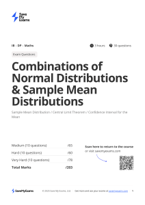 Normal & Sample Mean Distributions Exam Questions