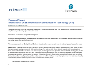 ICT GCSE Scheme of Work: Edexcel International