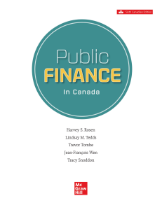 Public Finance in Canada Sixth Edition Textbook