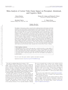 Action Video Games & Cognitive Skills: A Meta-Analysis