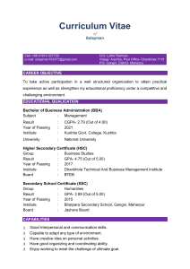 Solayman's Curriculum Vitae - BBA Graduate