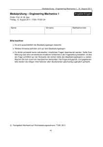 Technische Mechanik 1 Pr&uuml;fung