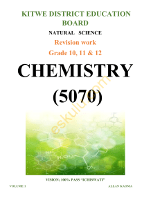 Chemistry Revision: Grades 10-12 (Zambia 5070)