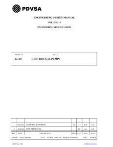 PDVSA GA-201: Centrifugal Pumps Engineering Design Specification