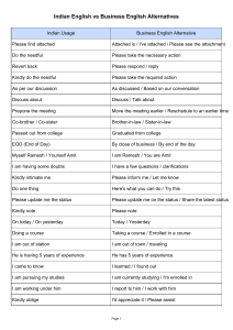 Indian English vs. Business English: Alternatives for Professional Use