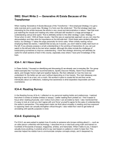 AI & Reading Strategies: Course Activity Reflections