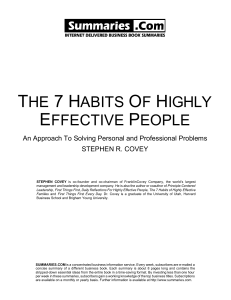 7 Habits of Highly Effective People Summary