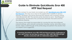 QuickBooks Error 400: HTTP Bad Request - Troubleshooting Guide