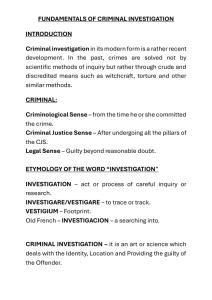 Fundamentals of Criminal Investigation: Process, Tools, & Crime Scene
