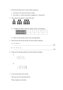 Sequences, Functions, and Graphs Worksheet