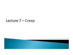 Lecture 7: Creep in Materials - Mechanisms, Diffusion & Factors