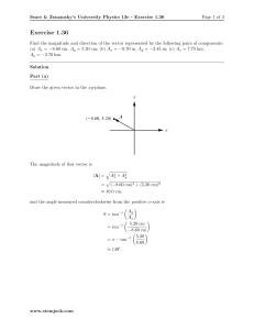 University Physics 13e: Vector Magnitude & Direction Exercise 1.36 Solution