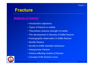 Fracture in Metals: Theories of Brittle & Ductile Fracture (Chapter 7)