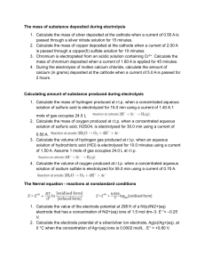 Electrolysis & Nernst Equation Chemistry Problems | Practice Questions