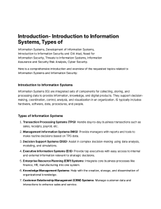 Information Systems & Security: Intro, Threats, & Technologies
