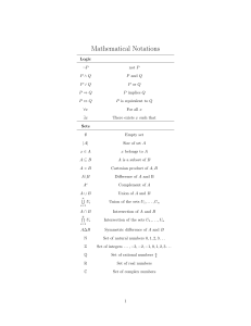 Mathematical Notations: Logic, Sets, Algebra, Combinatorics