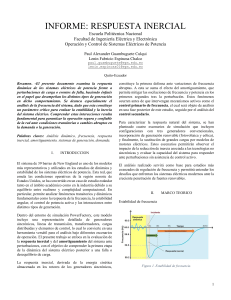 Informe: Respuesta Inercial de Sistemas El&eacute;ctricos de Potencia