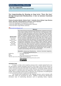 Interpersonal Metafunctions in "There She Goes" Lyrics: SFL Analysis