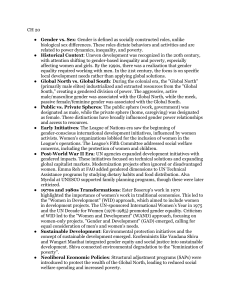 Gender, Development & International Aid: Historical Context & Policies
