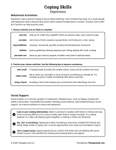 Coping Skills for Depression: Behavioral Activation & Social Support Guide