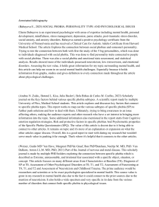 Annotated Bibliography: Phobias & Mental Health Research