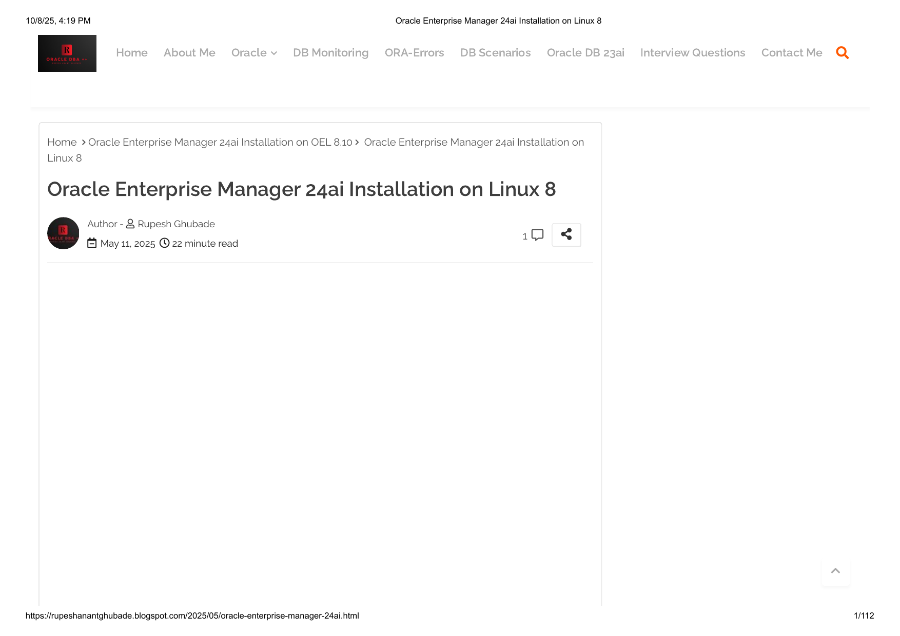 Oracle Enterprise Manager 24ai Installation Guide on Linux 8