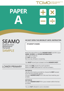 SEAMO Sample Math Questions with Solutions